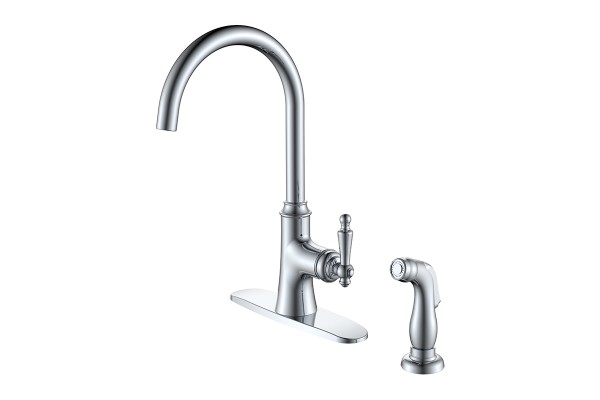 帶有側噴的單把廚房龍頭
