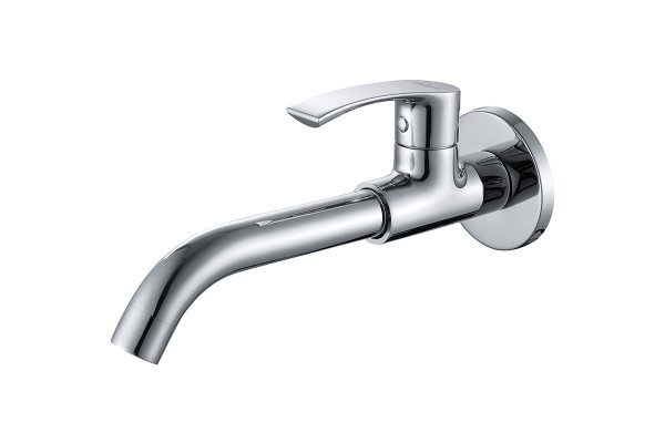 Wall-mounted cold basin tap